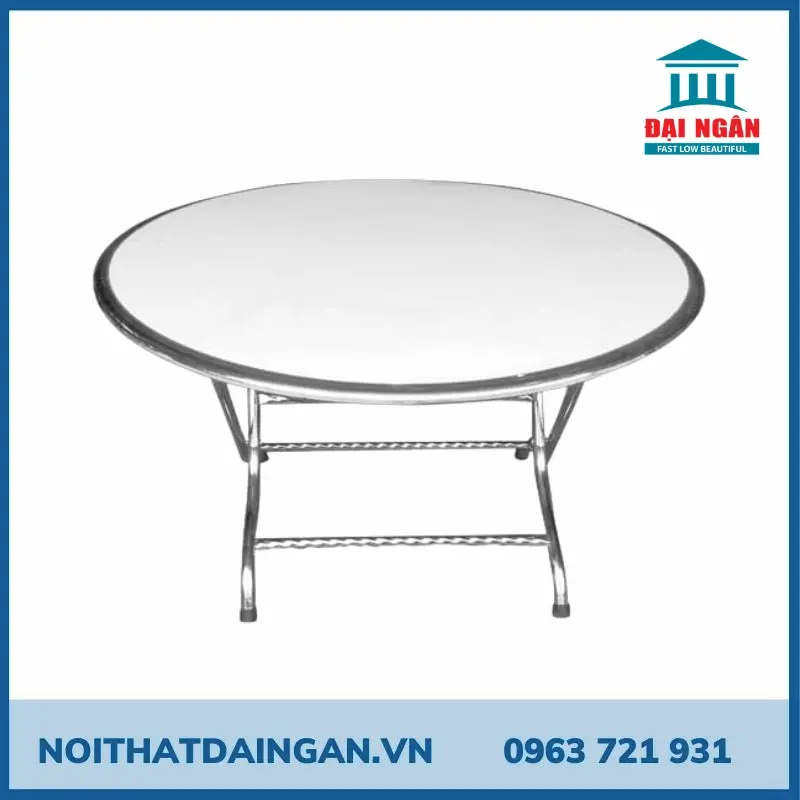 bàn tròn inox 1m6