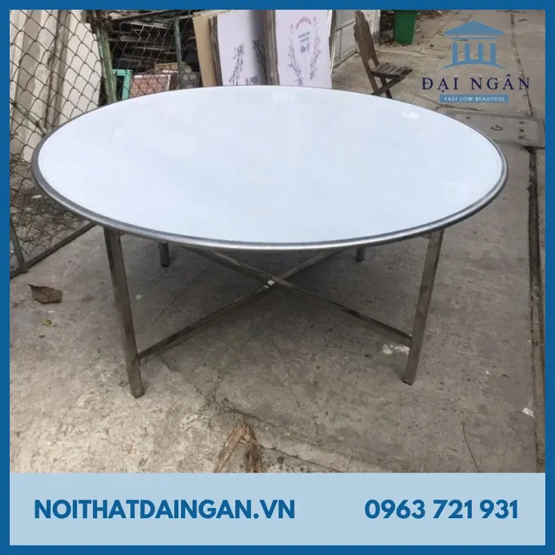 Bộ bàn tròn inox 80cm tại Nội Thất Đại Ngân