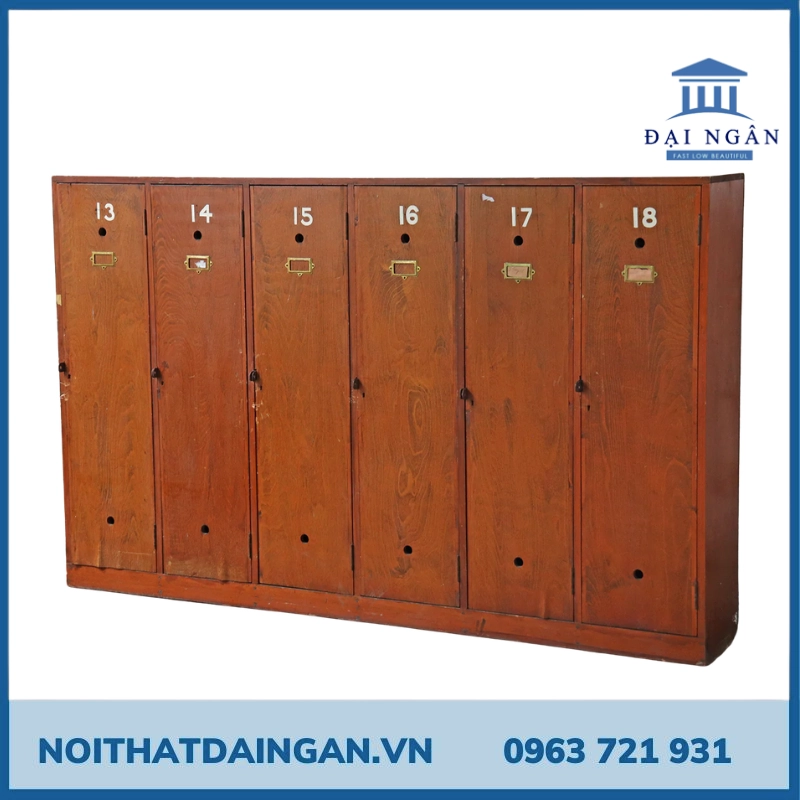 50 mẫu tủ locker gỗ 6 ngăn đẹp, bền, tiện cho không gian