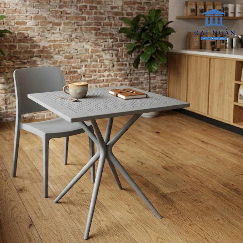 bàn cafe nhựa vuông nhỏ gọn