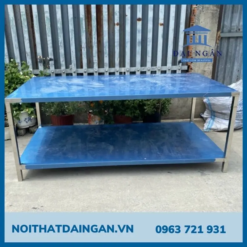 bàn inox 2 tầng