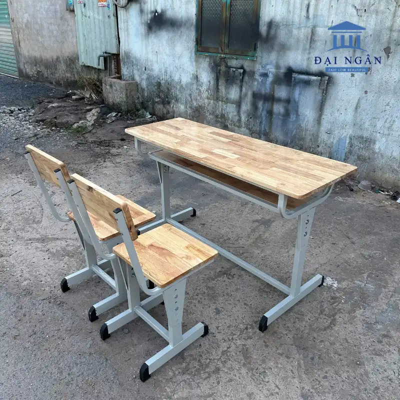Bàn ghế học sinh tăng chỉnh 02 chỗ