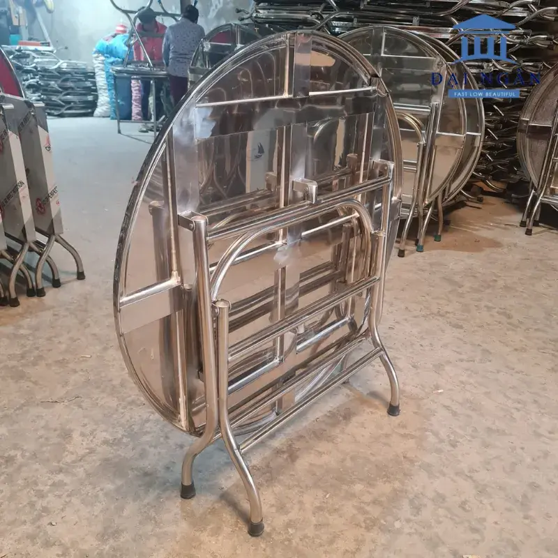 Ứng dụng đa dạng của các bàn tròn inox 1m4 