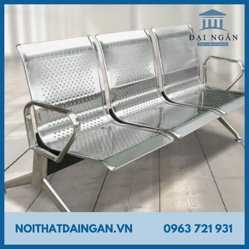 Ghế băng chờ bằng inox 3 chỗ GCI 07