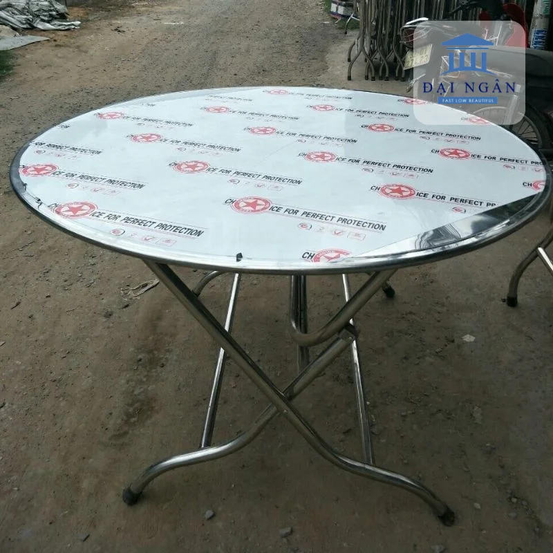 bàn ăn inox gấp gọn