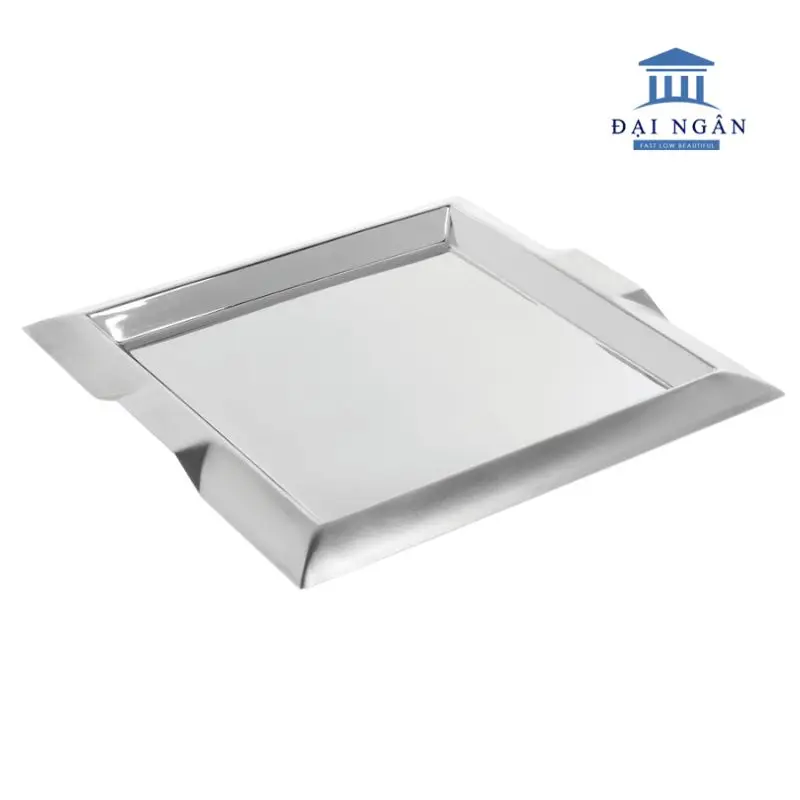 Khay inox chữ nhật có viền