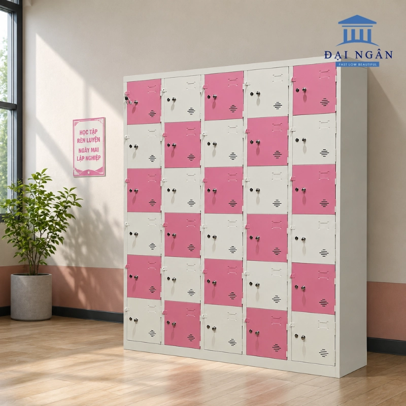 tủ sắt locker 30 ngăn đa màu