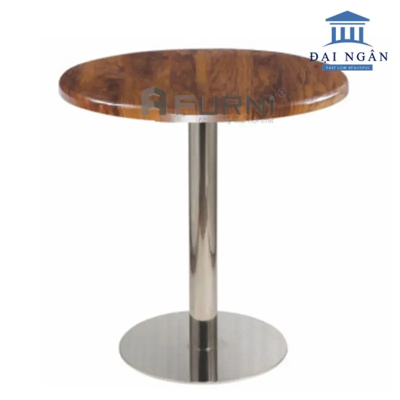 bàn inox mặt gỗ