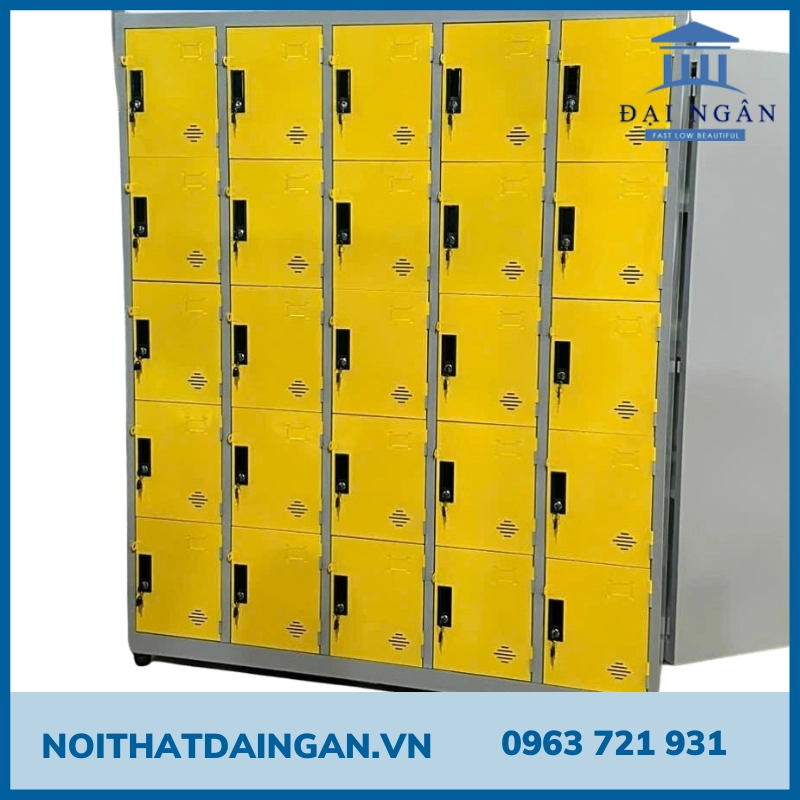 tủ locker 25 ngăn sơn màu