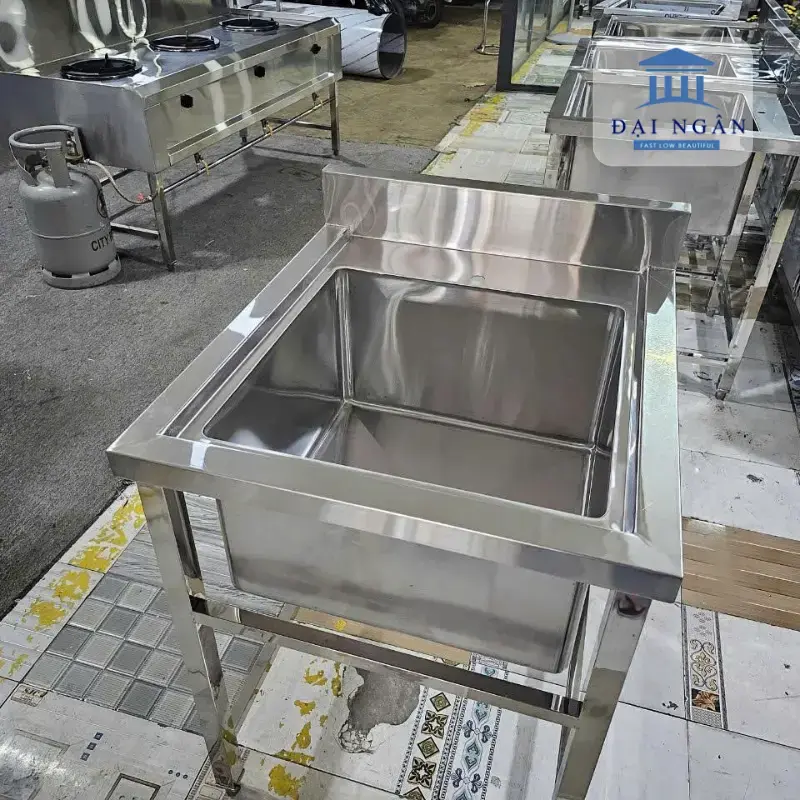 Bồn rửa 1 hộc công nghiệp inox 304 Bồn rửa 1 hộc công nghiệp inox 304