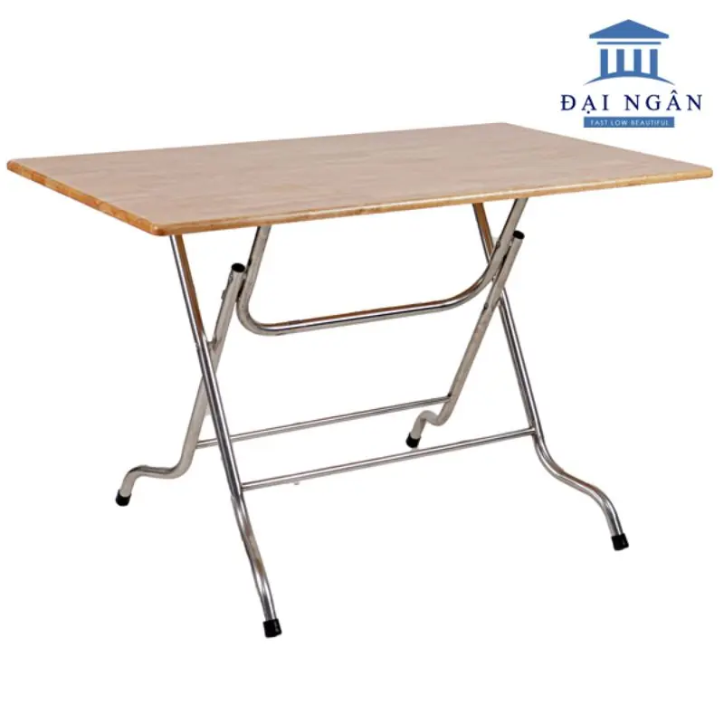 bàn inox mặt gỗ