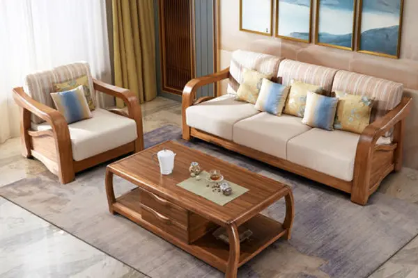 kích thước bộ bàn ghế gỗ phòng khách nhỏ