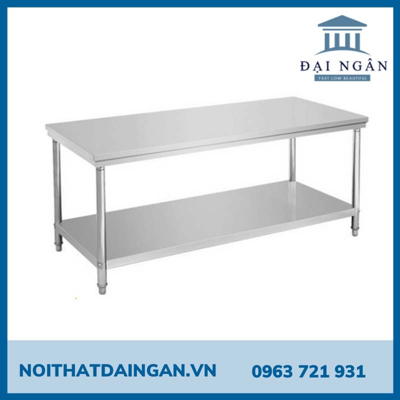 bàn inox 2 tầng