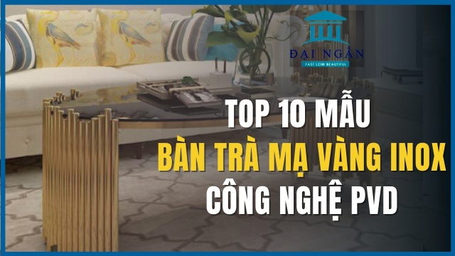 Bàn trà inox mạ vàng