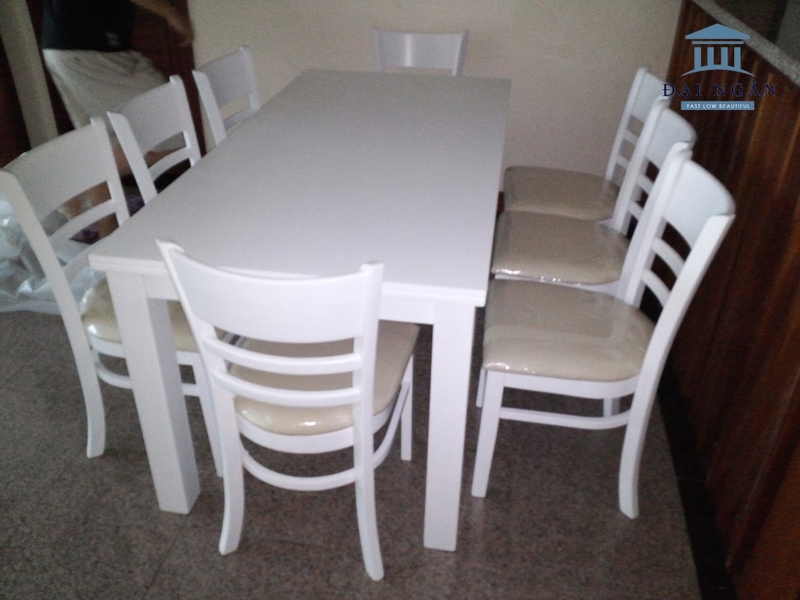 Bộ bàn ăn nhà hàng trắng BA14
